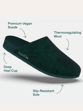 Fulton House Slippers Forest Green Size 11